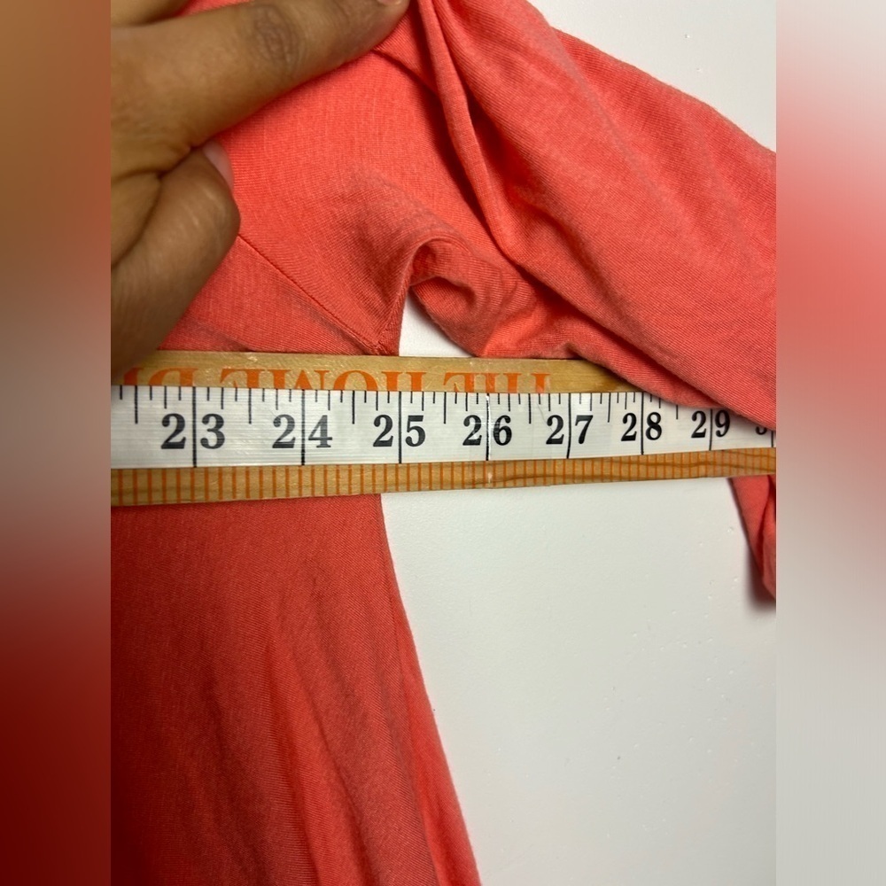 COMFY USA Modal Cotton Coral Long Sleeve Soft stretchy Hi-Low Blouse top Size S - Picture 7 of 9